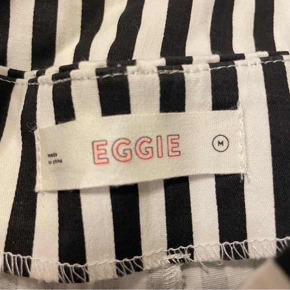 EGGIE NWOT Striped Cropped Pants in Black and White - Picture 6 of 8